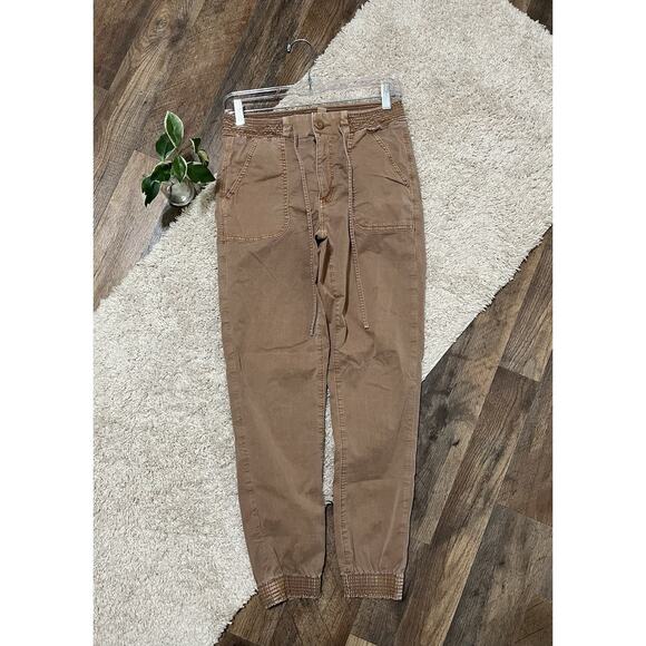 American Eagle 8 Regular Brown High Waisted Pull On Smocked Drawstring Joggers - Picture 1 of 8